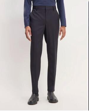 EVERLANE Men's Italian Wool Slim Dress Pants 30x30 Navy Blue Flat Front NWT